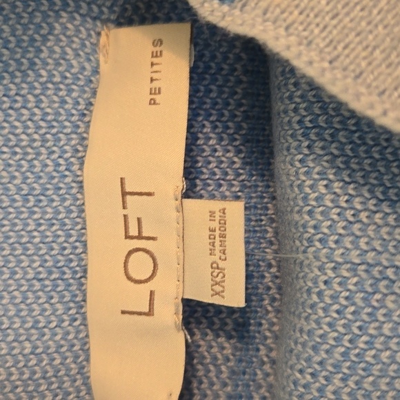 Loft Petites Light Blue Soft Pullover Mock Turtleneck Sweater Size XXSP - Picture 4 of 9